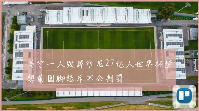 马宁一人毁掉印尼27亿人世界杯梦想前国脚怒斥不公判罚